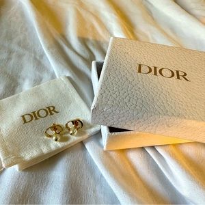 Dior earrings. Gold-Finish Metal and White Resin Pearls